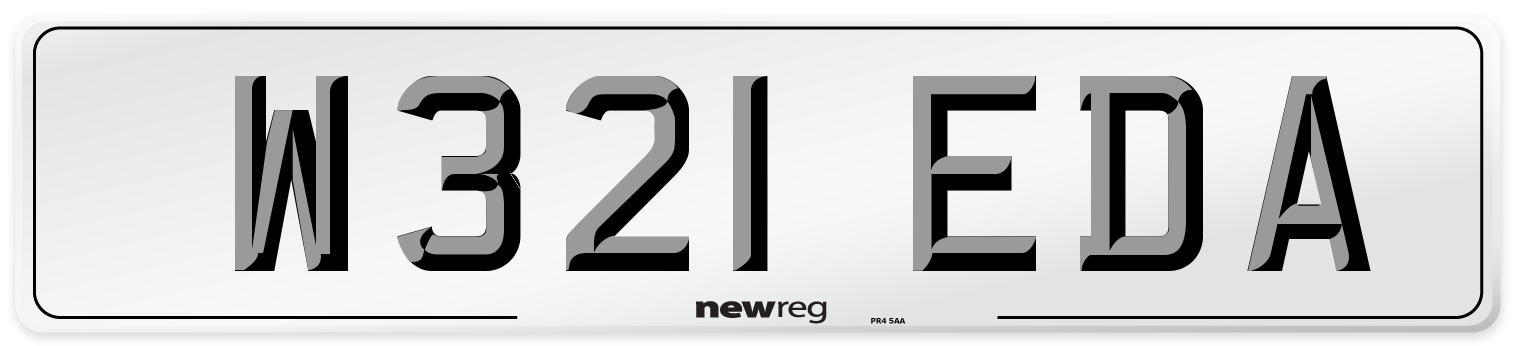 W321 EDA Number Plate from New Reg